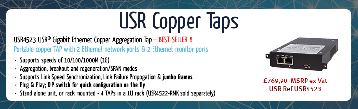USR4523 USR Gigabit Ethernet Copper Aggregation Tap . USR4524-MINI USR Portable Gigabit Ethernet Aggregation TAP (USB Monitoring) 