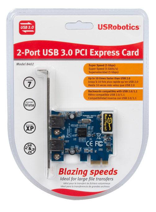 U.s Robotics Usrobotics 2-Port USB 3.0 Pci Express Card 
