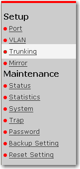 Trunking Menu