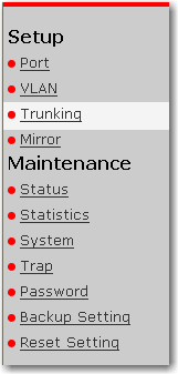 Trunking Menu