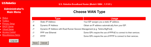 WAN type