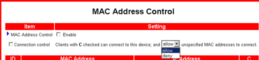 mac address control