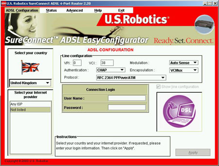 Usrobotics Sureconnect Adsl 4 Port Router User Guide