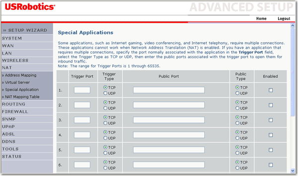 NAT Special Applications (NAT klnleges alkalmazsok)