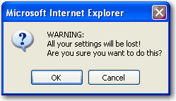 Restore Warning (Visszalltsi figyelmeztets)