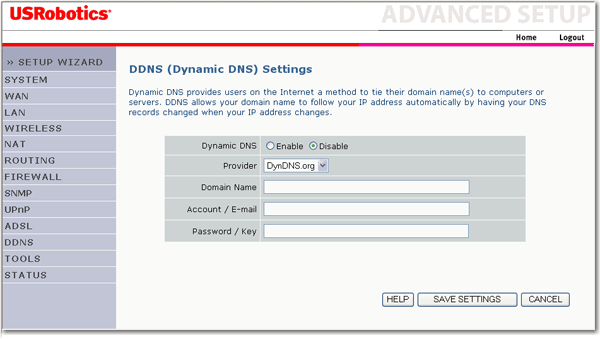 Impostazioni DNS dinamico