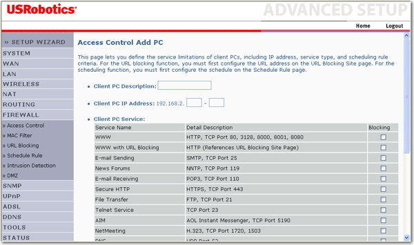 Adicionar PC ao Controlo do Acesso ao Firewall