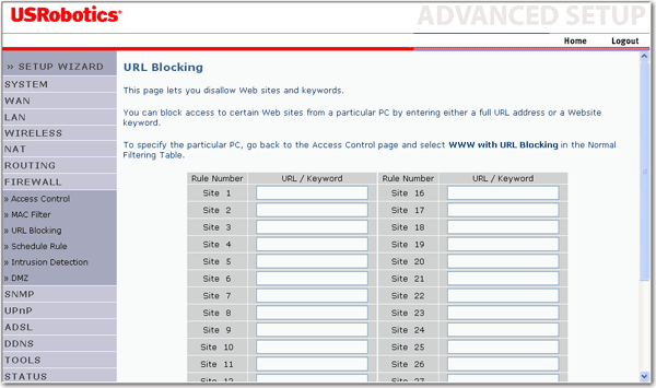 Firewall - Bloqueio de URL