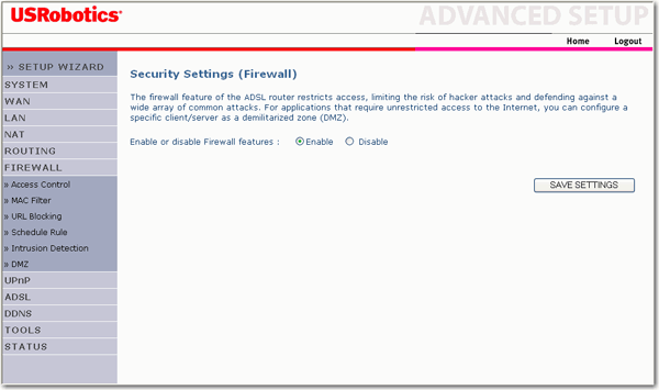 Enable Firewall (Wczanie zapory firewall)