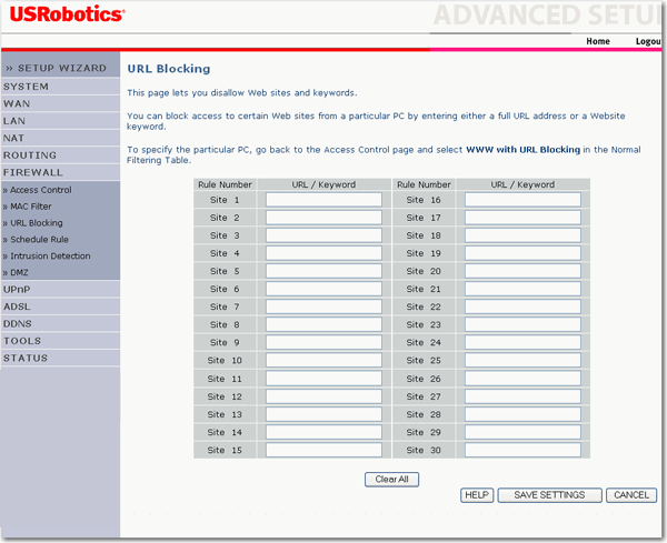 Zapora firewall - Blokowanie adresw URL