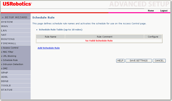 Firewall Schedule Rule