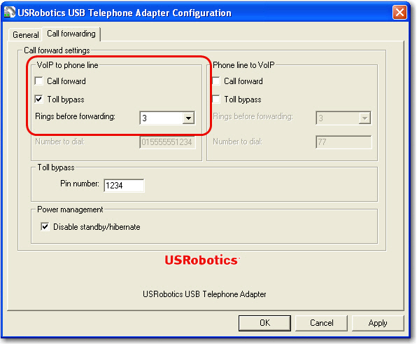 Skype naar telefoonlijn - Scherm Toll Bypass