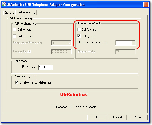 Phone Line to Skype - Toll Bypass Screen (telefonlinje till Skype - skrmen fr kringgende av samtalsavgifter)